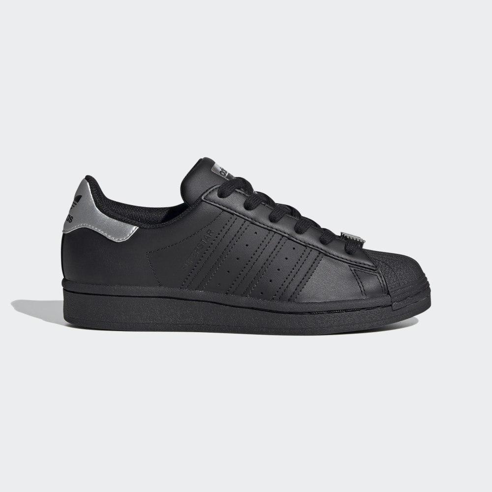 Adidas Boys' Superstar Shell Toe Originals Shoes Black/White Ireland FV3722